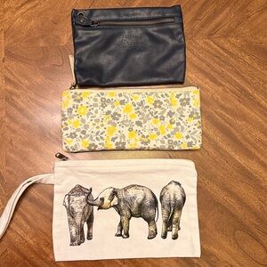 G.H. Bass & Co. Blue Zippered Pouch Clutch, Alphie+Ollie zip elephant bag.